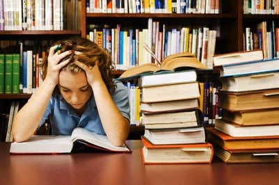 Teenage Student Studying Hard