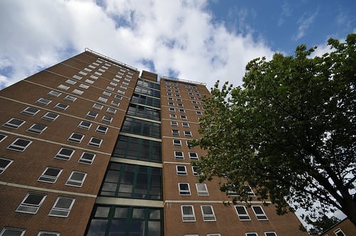 Owens Park Tower has been vacant since 2014, but is now being torn down to make way for new accommodation.