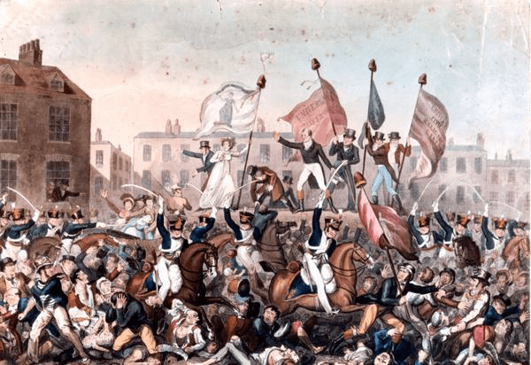 Peterloo Massacre. Photo: Richard Carlile @Wikimedia Commons.