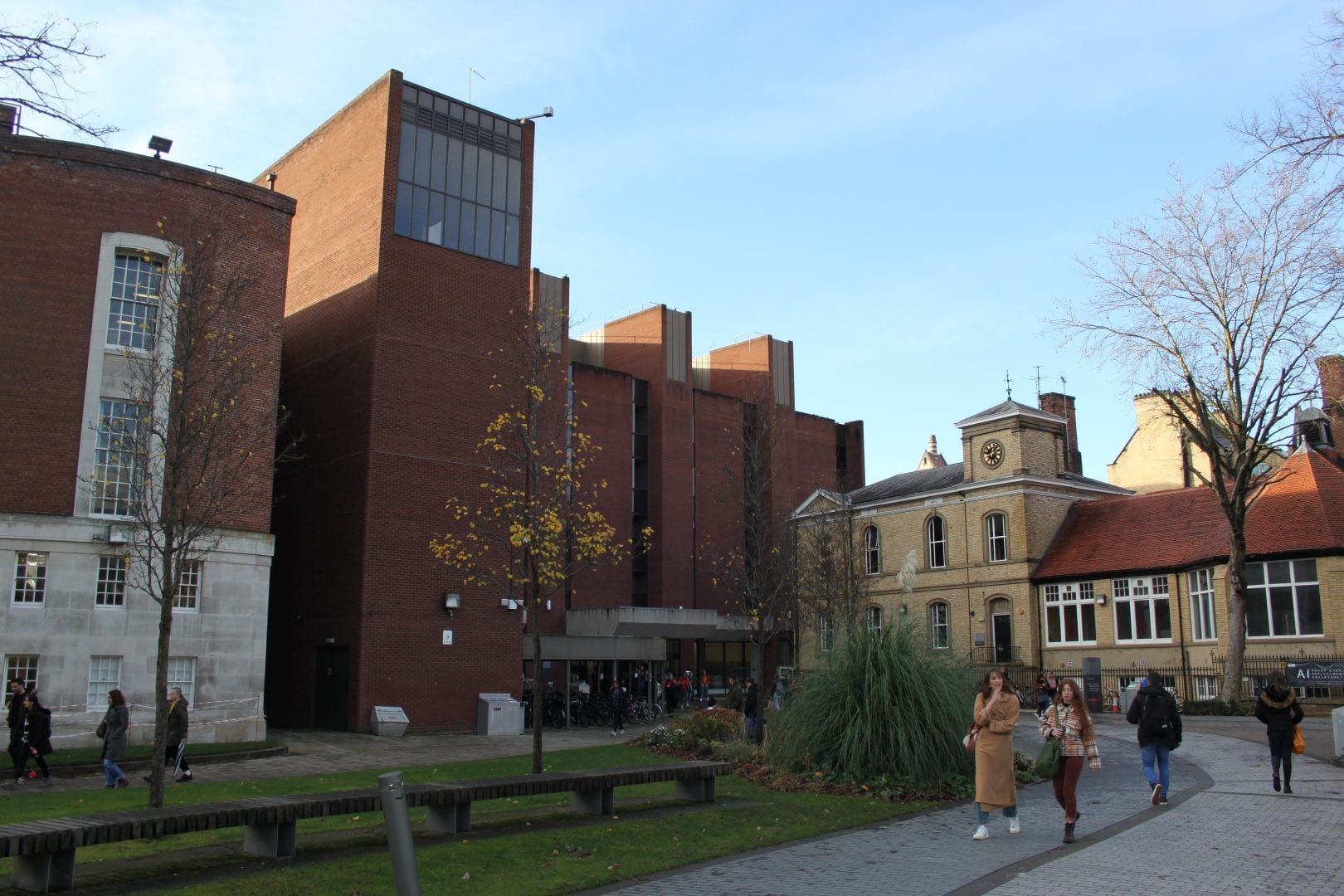 The main library from the view of a nearby pathway