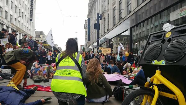 Extinction Rebellion in Manchester 'Die in'