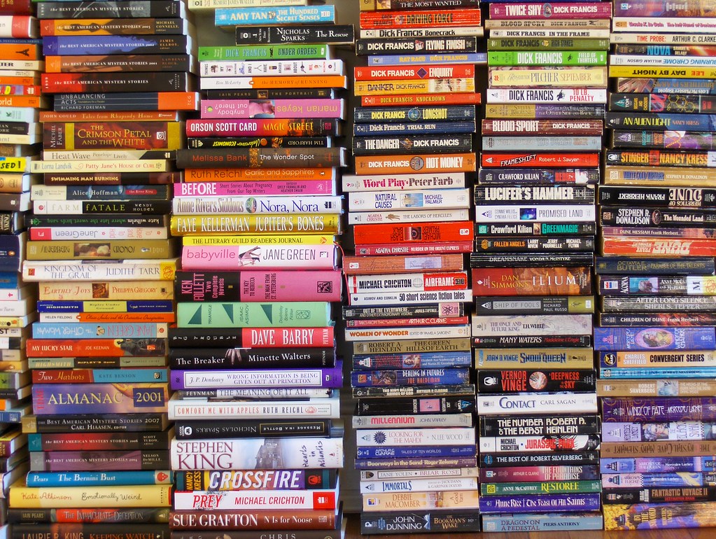 Stack of books for bookshop.org article