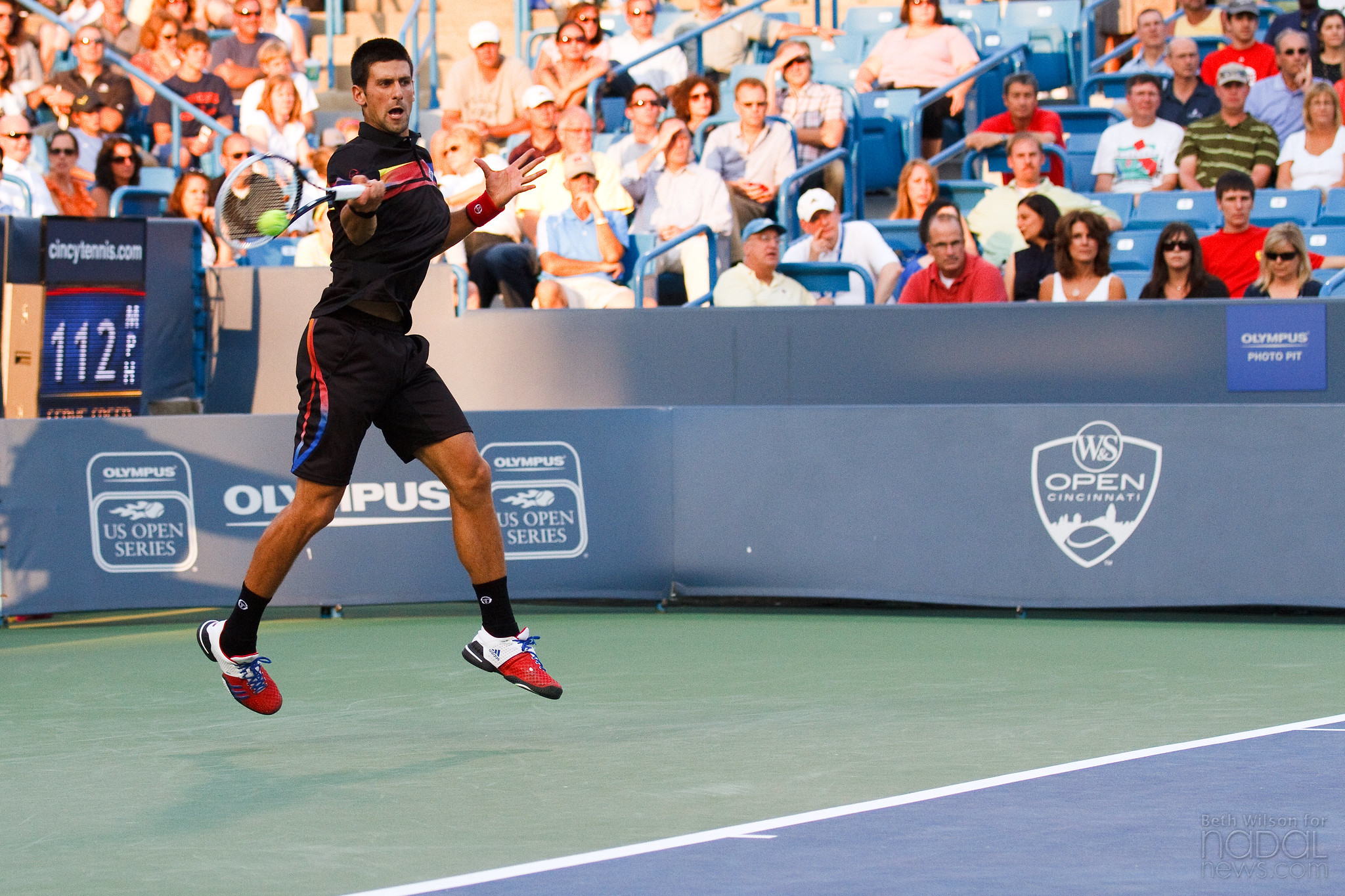Djokovic in action