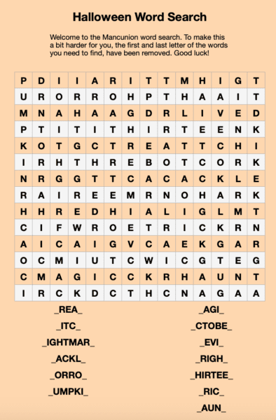 October Crossword