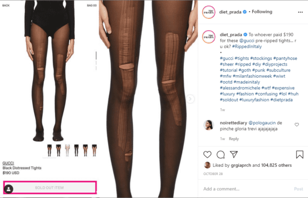 Gucci ripped tights
