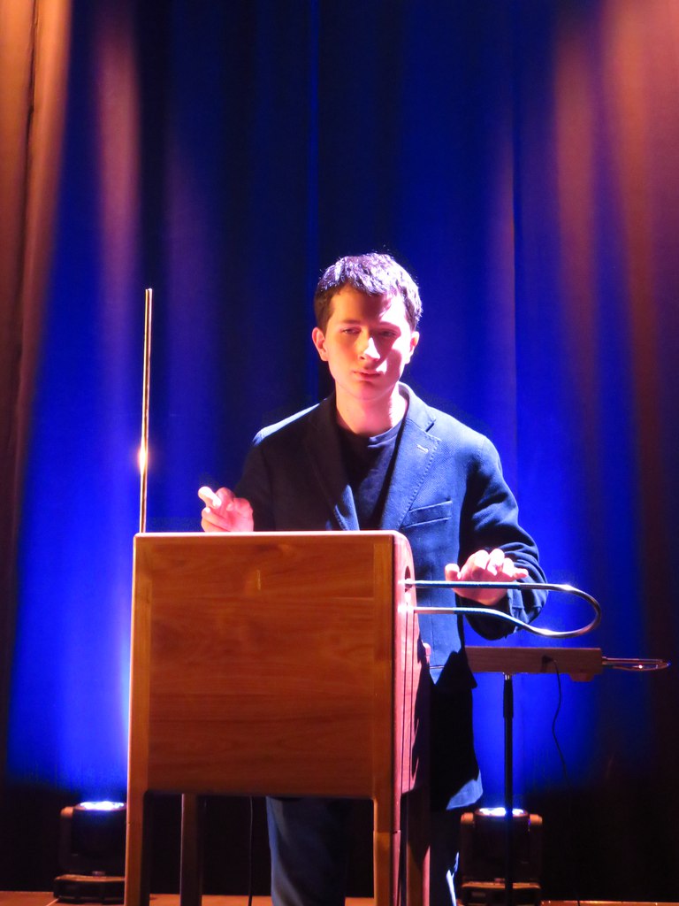 Peter Theremin playing the theremin.