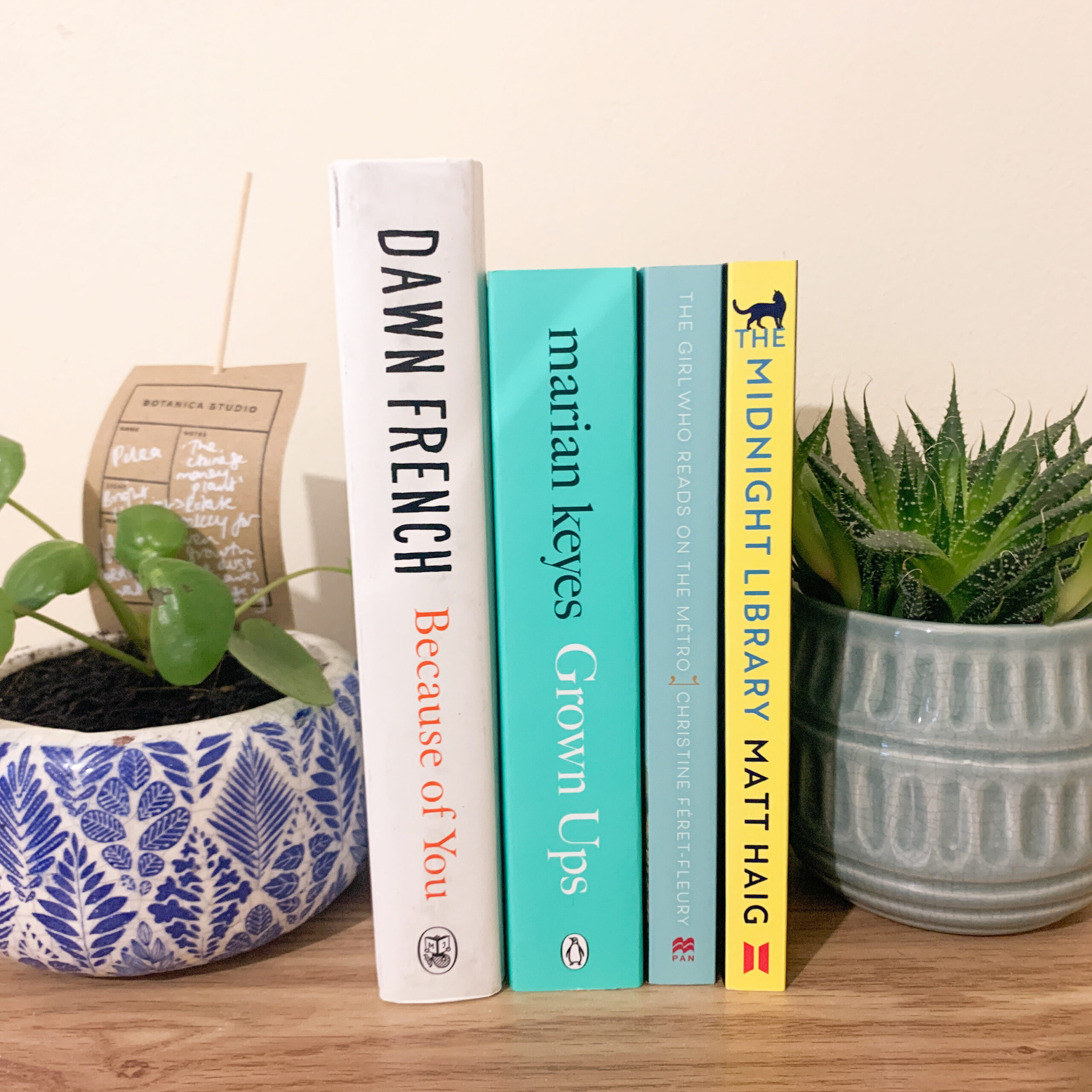 Photo of Ellen's bookshelf from her bookstagram