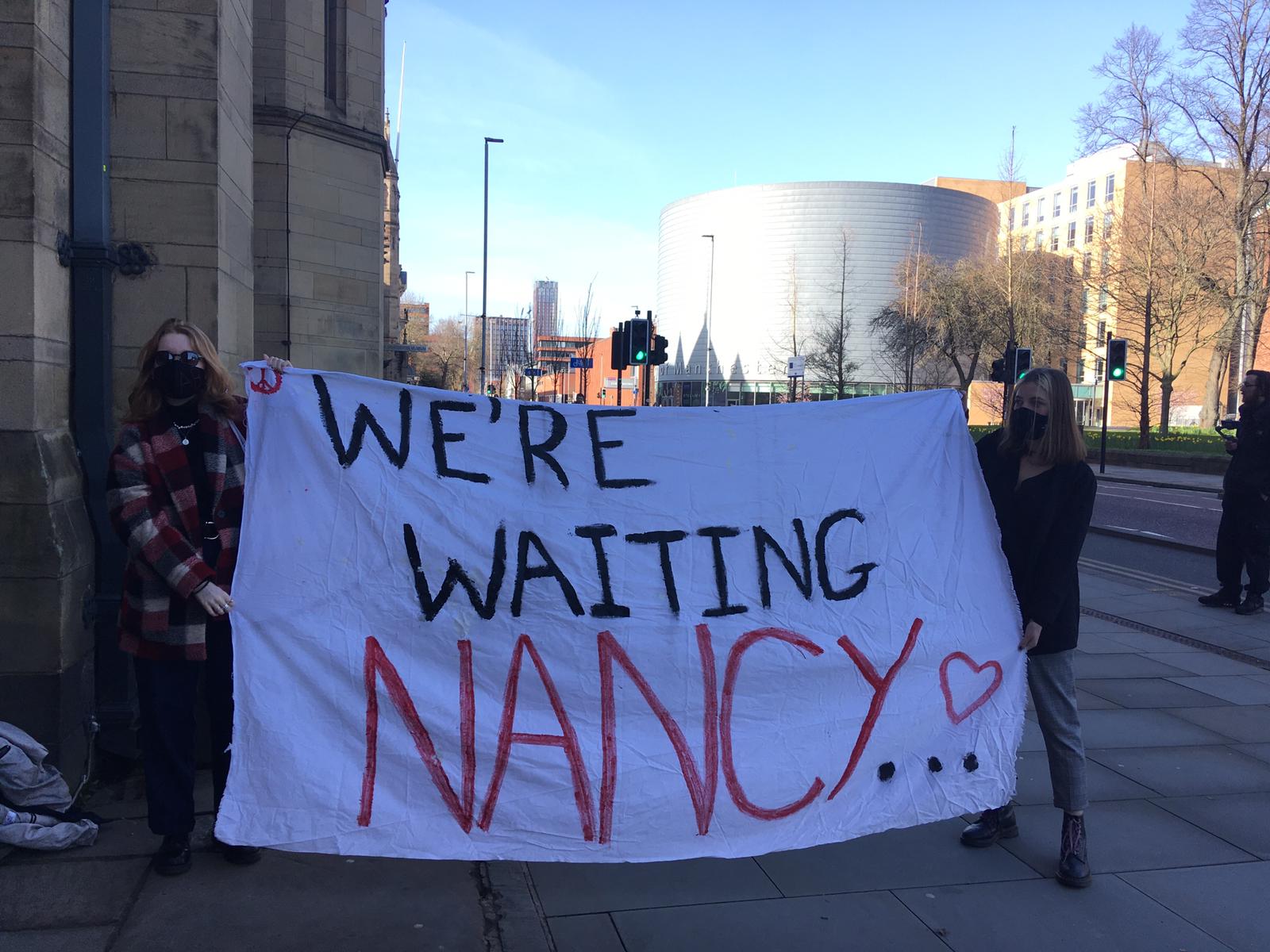 We're waiting Nancy banner