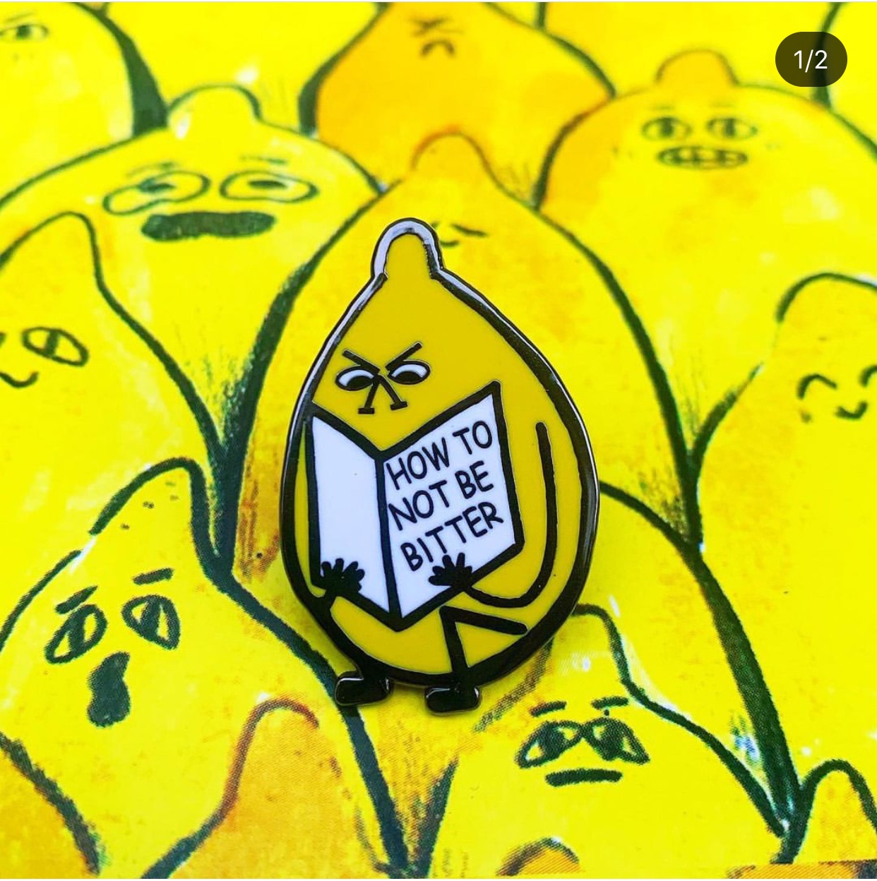 Bitter lemon enamel pin by 2Bmcr