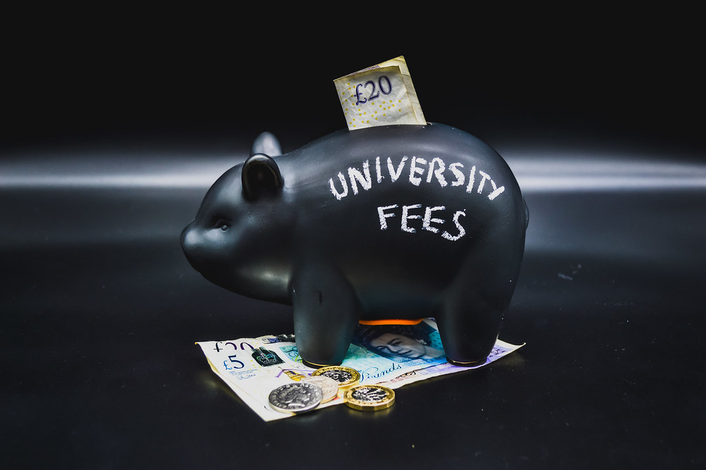 University fees piggy bank
