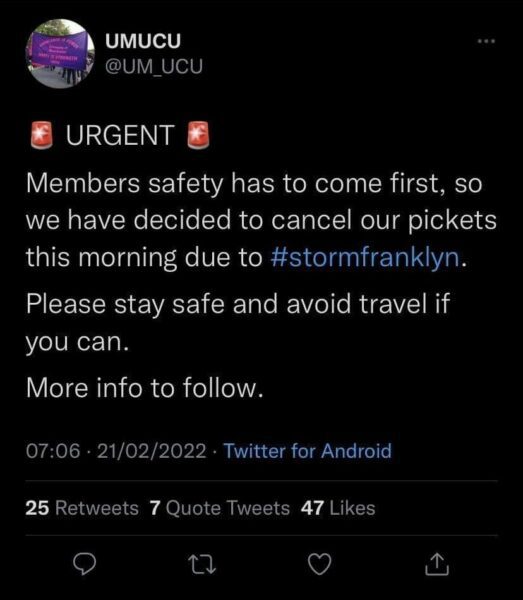 UCU strieks 22