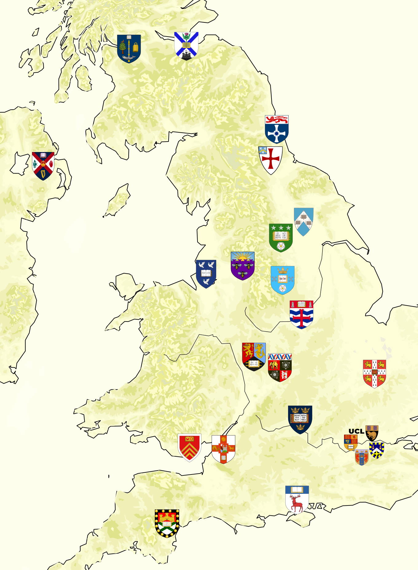 Russell group universities map