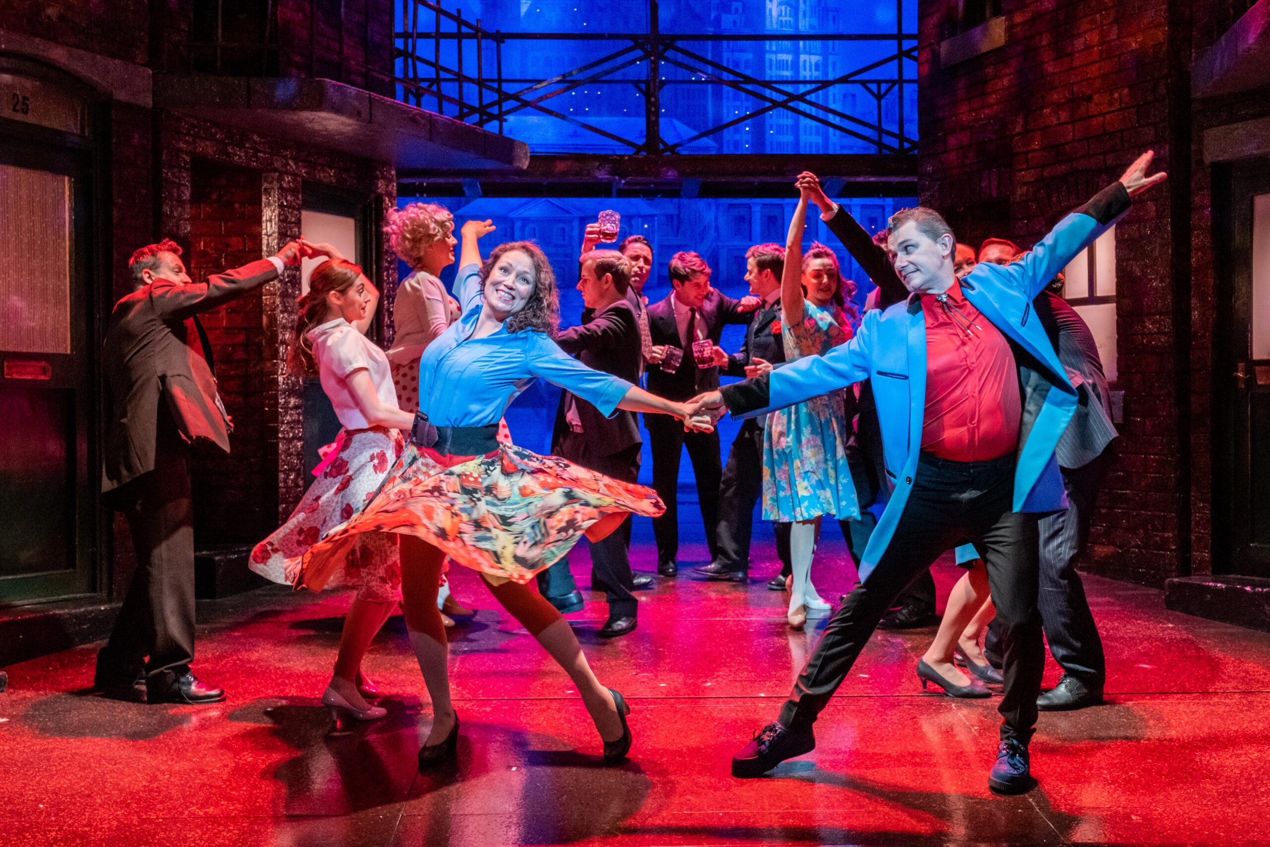 Niki Evans (Mrs Johnstone) & Nick Wilkes (Policeman & Teacher) -Blood Brothers UK 2022 Tour- Photo by Jack Merriman