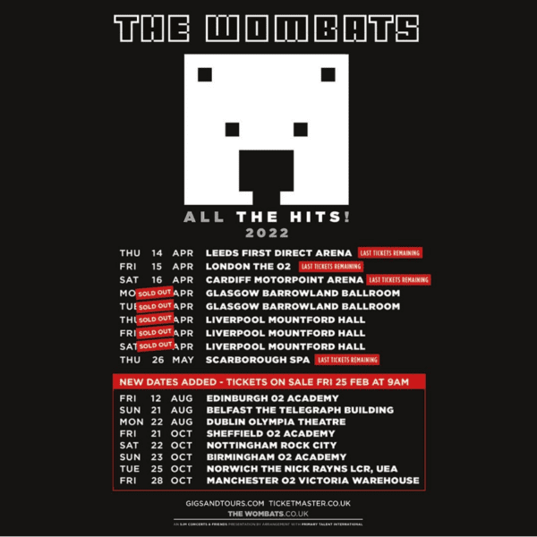Wombats tour dates via instagram