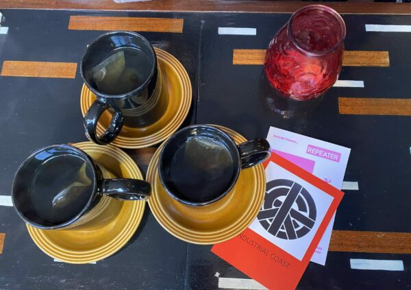 Three teas on a table at Café Blah