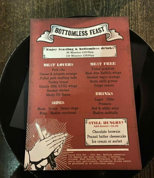 Menu at Red's