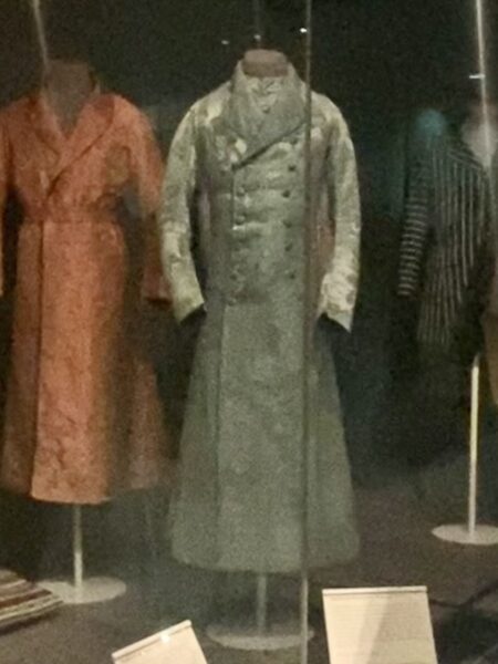 A blue gown made in the 18th century for men.