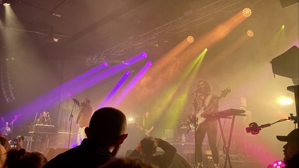 Photo taken from Reverend and the Makers concert with Jon McClure and Antonia Pooles visible onstage