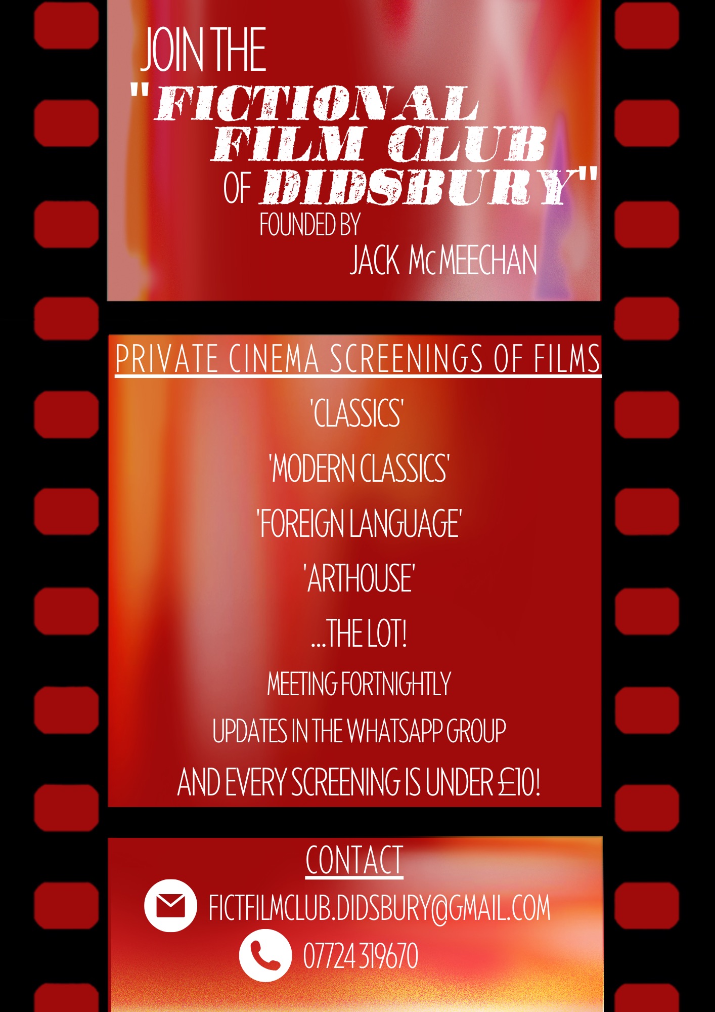 poster advertising Didsbury's fictional film club