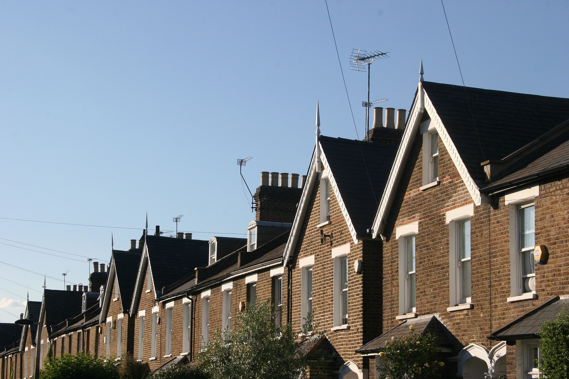 row of suburban houses
