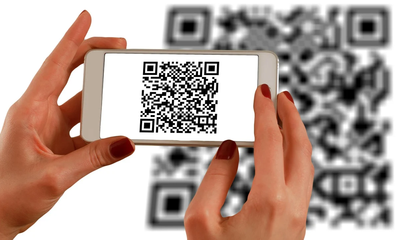 A QR code being scanned from a phone