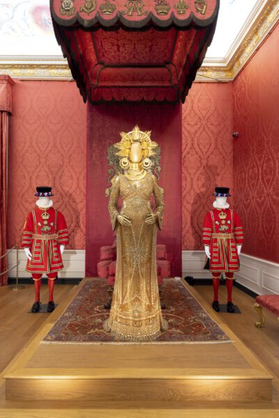 Crown To Couture Exhibition 2023 Peter Dundas Beaded Dress Ensemble Worn By Beyonce For Grammy's 2017