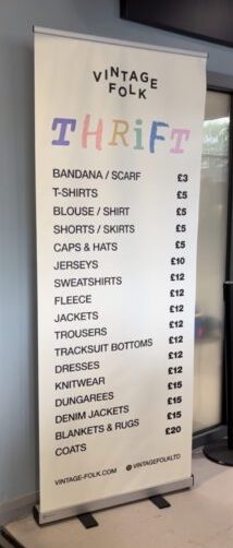 Vintage Folk sign listing prices 