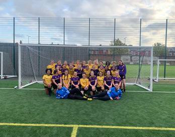 The first and second team after their annual preseason friendly