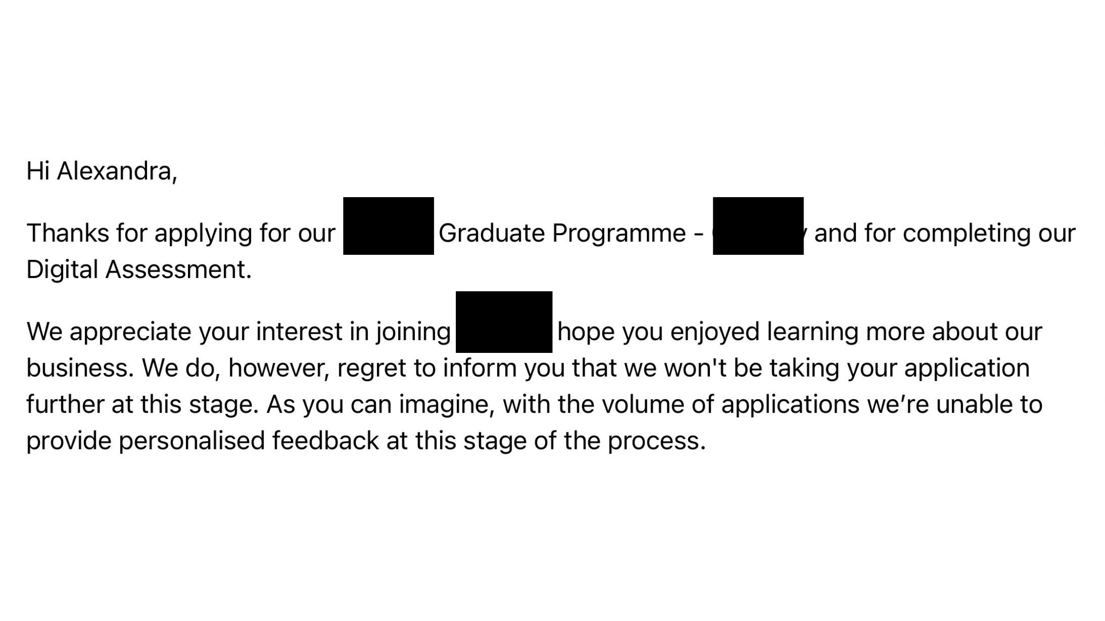 grad rejection
