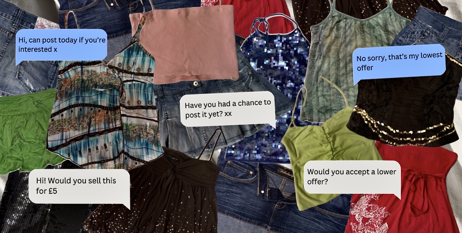 Second hand clothing collage
