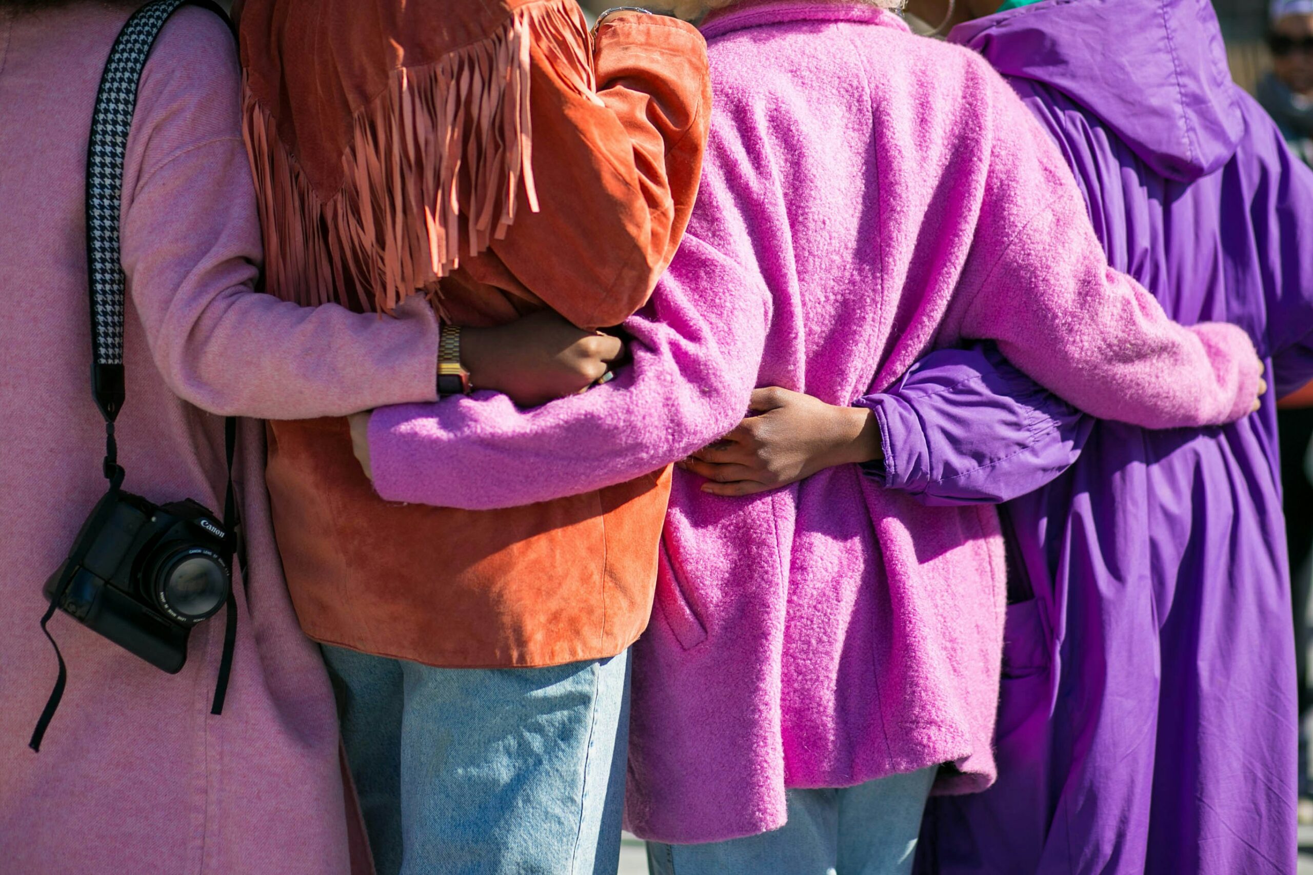 women hands behind