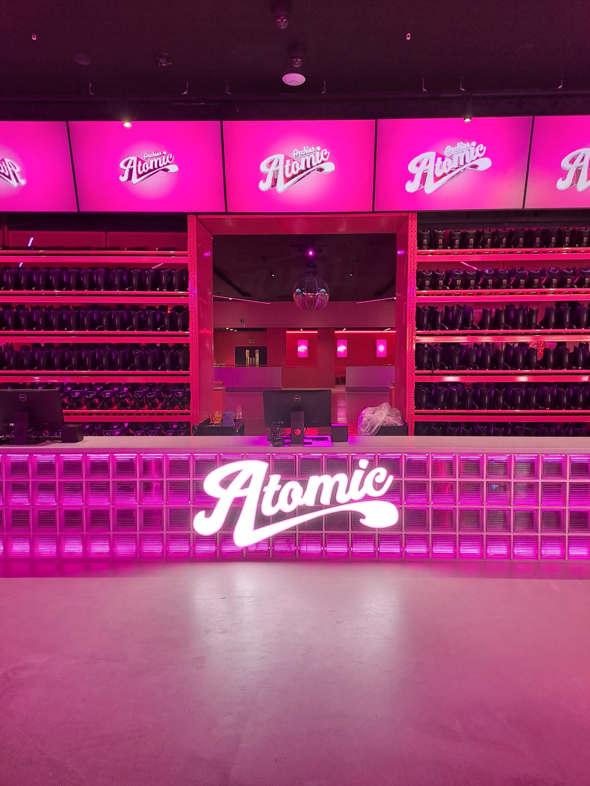Archies Atomic skates and sign