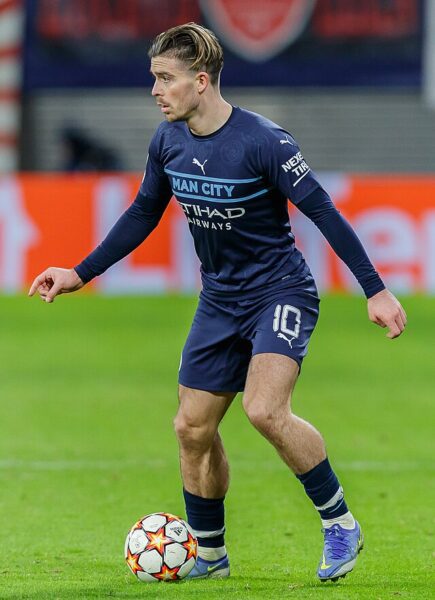England international Jack Grealish playing for Manchester City