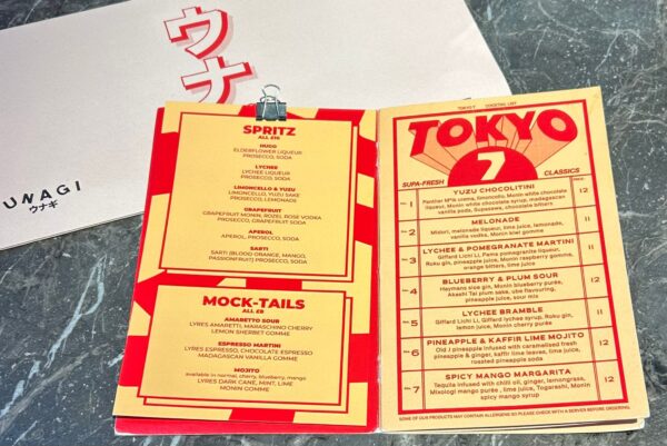 Unagi Drinks menu