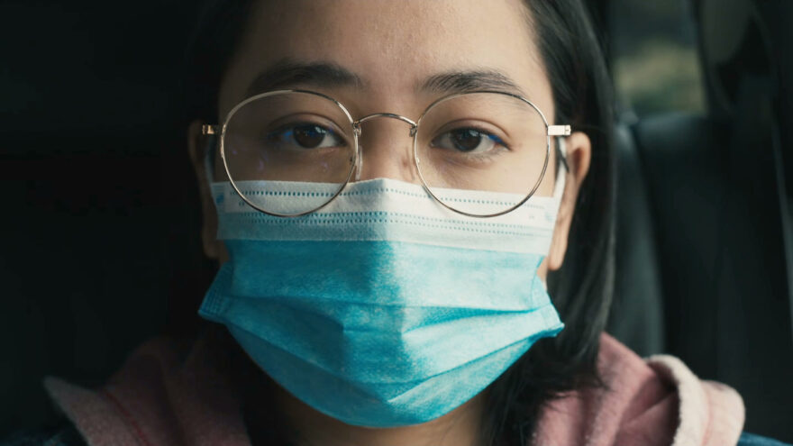 Maricel with a face mask