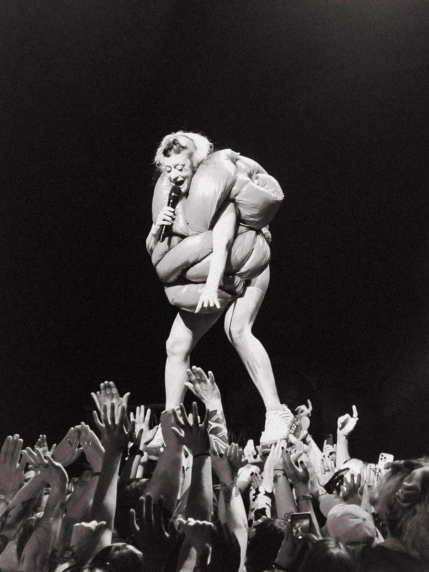 Peaches performing at the o2 Ritz, walking on the crowd