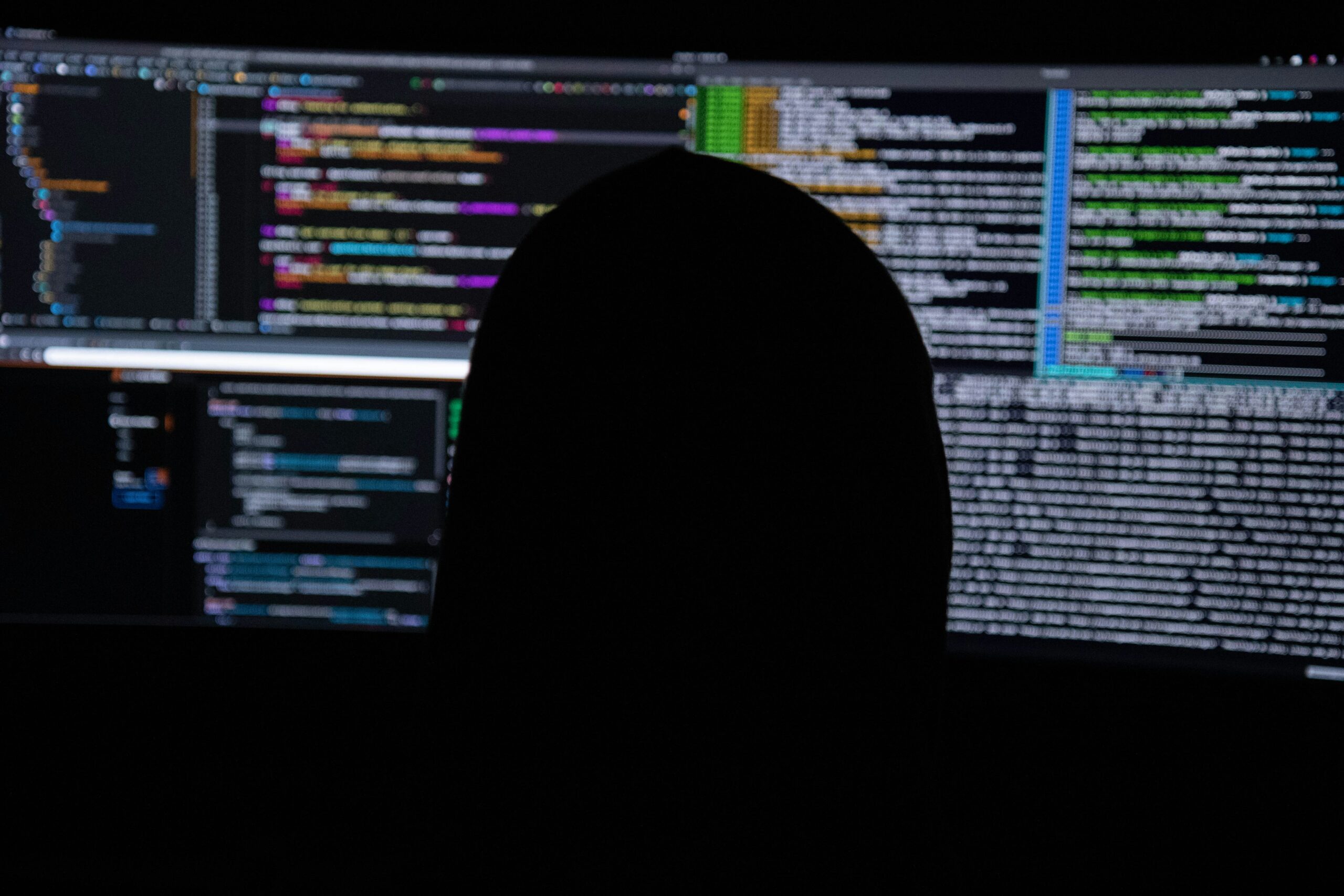 Man hacking computer