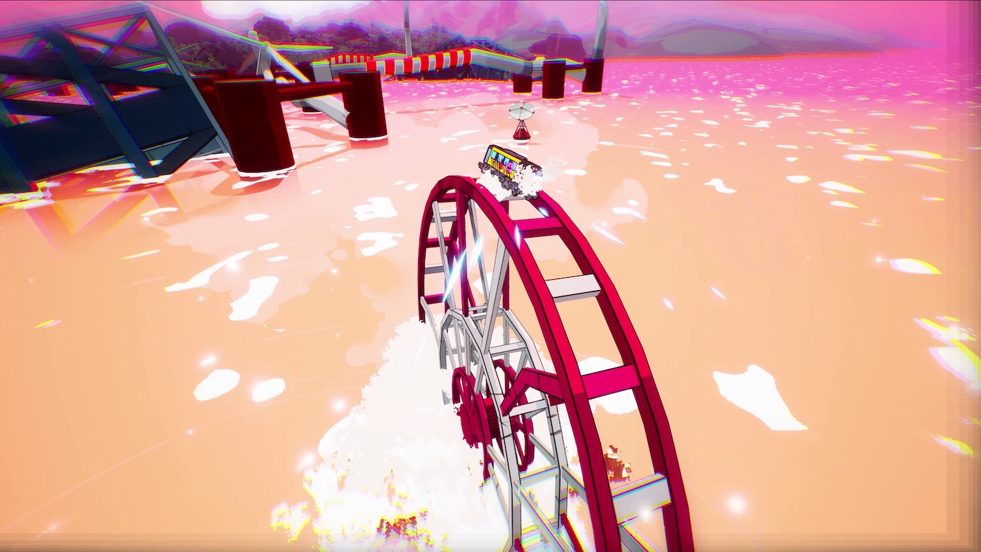 Screenshot of the Ferris wheel level in Denshattack!, an indie game developed by Undercoders.