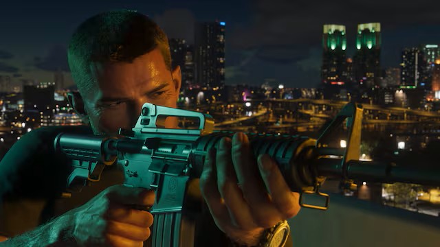Image of the male protagonist Jason in Grand Theft Auto VI, releasing November 19th 2026 for Xbox Series X|S and PS5