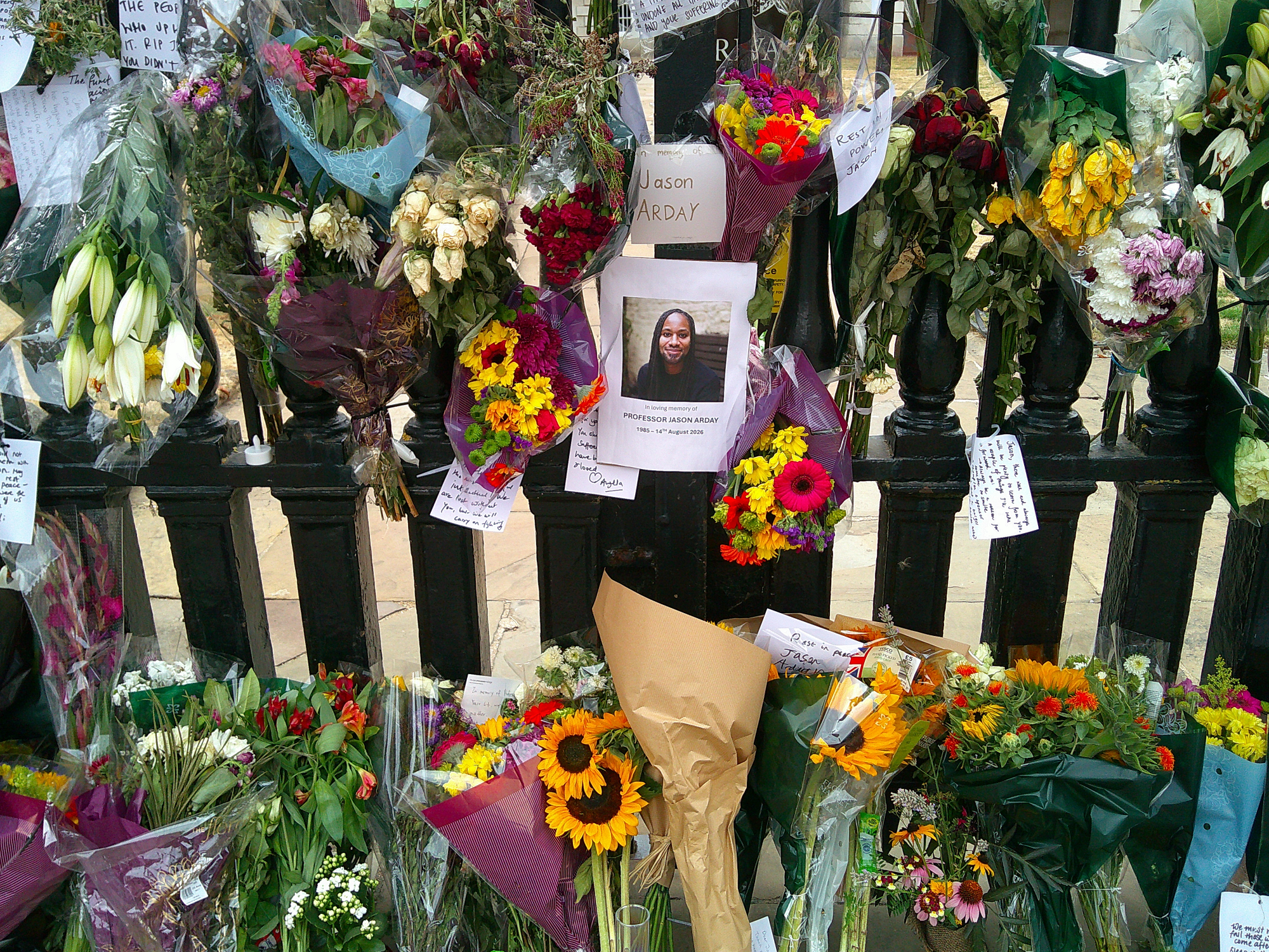 Tribute to Jason Arday outside of Senate House, Cambridge