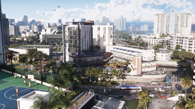Image of Leonida's Vice City in Grand Theft Auto VI, releasing on November 19th 2026 for Xbox Series X|S and PS5