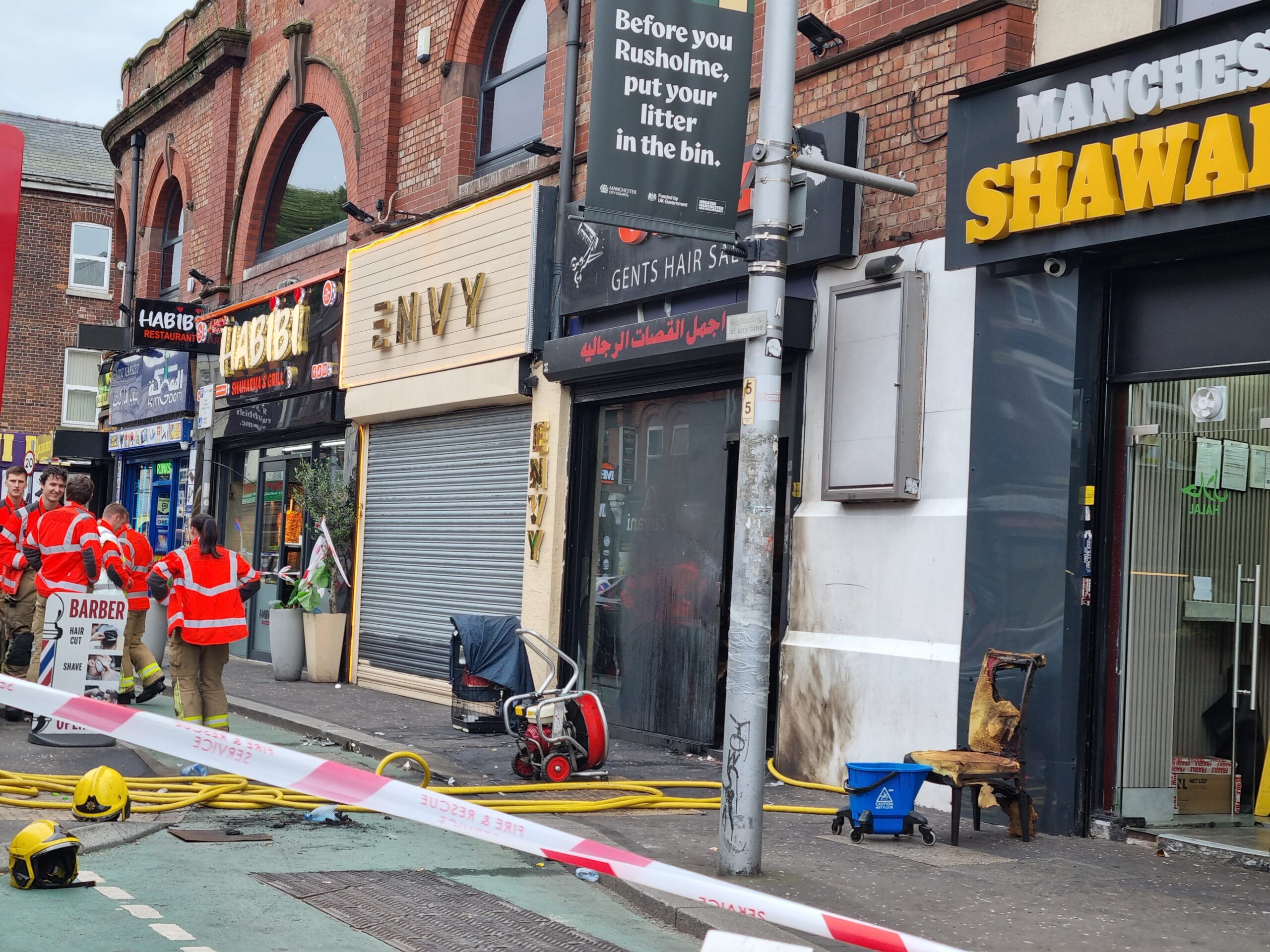 'Cutz' barber shop after the fire