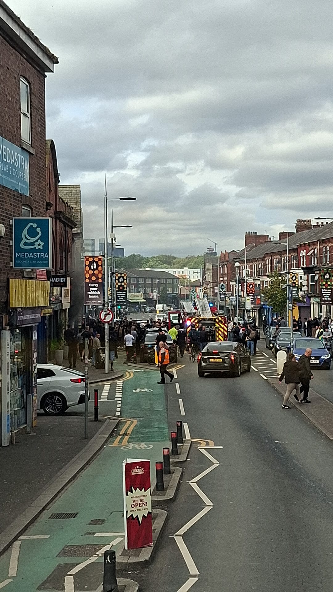 Fire services responding to the incident